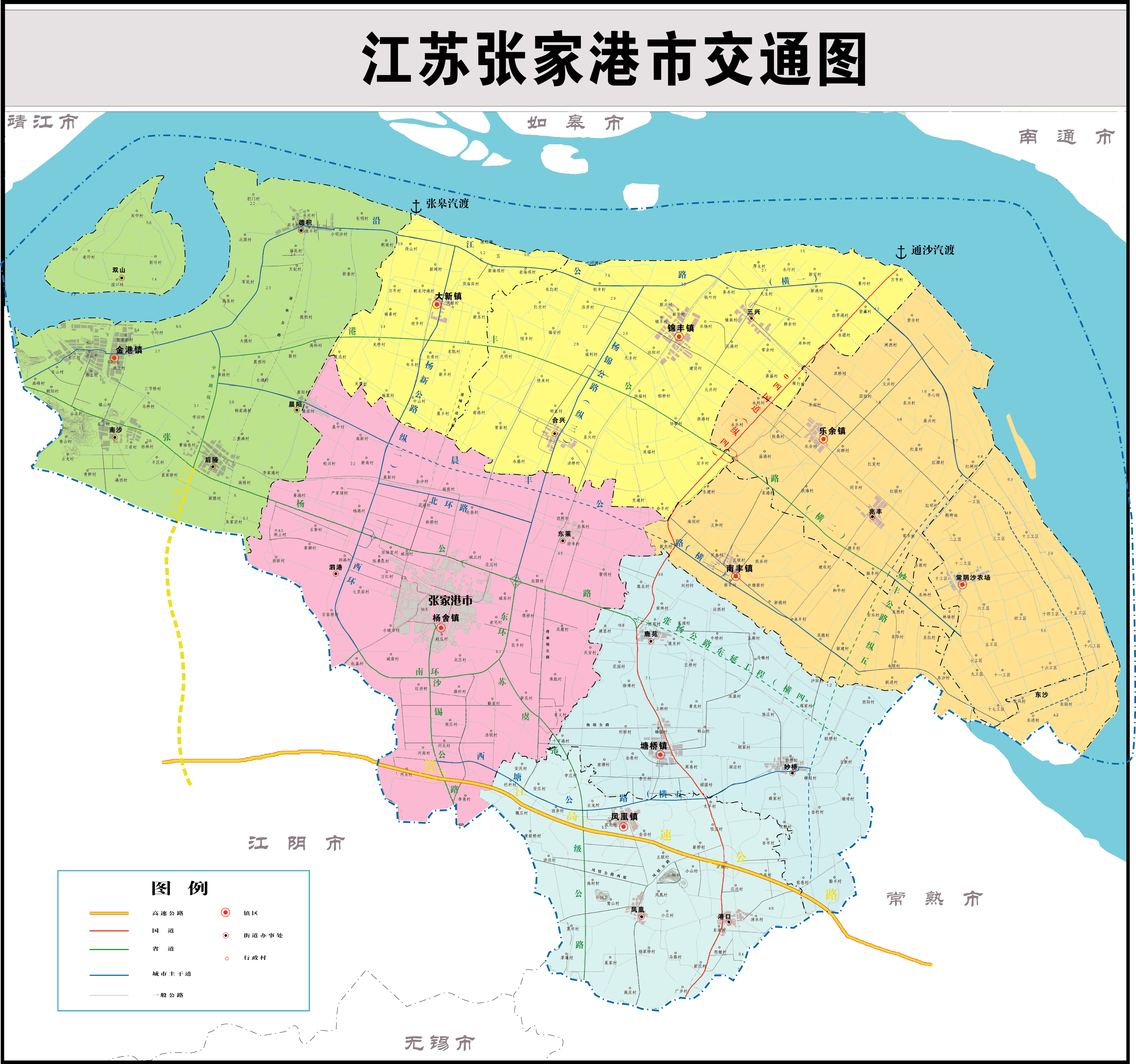 东部 张家港市交通图  北部各省区市相关的区划地图帖总索引http