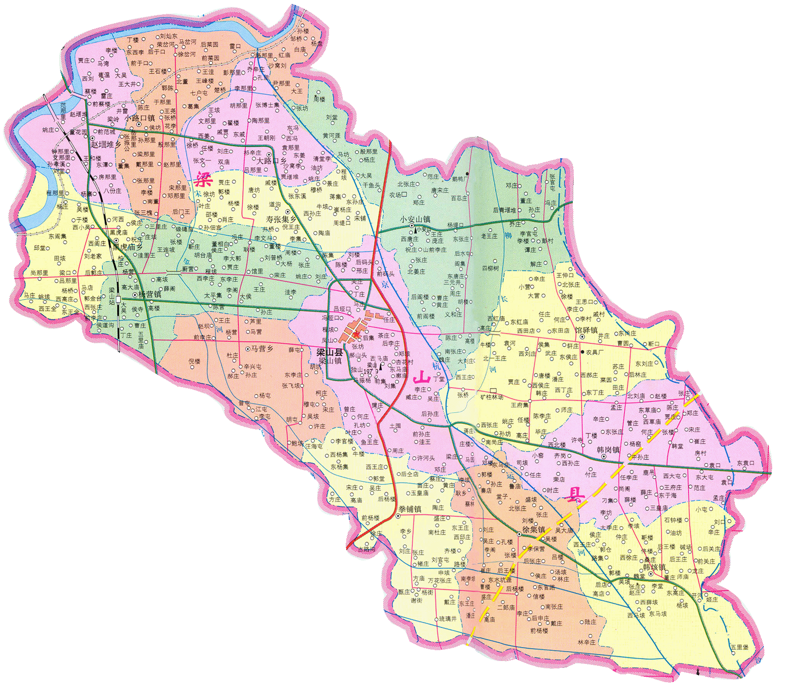 山东地区历史卫星地图数据 - 山东梁山县2009和2010年历史卫星图