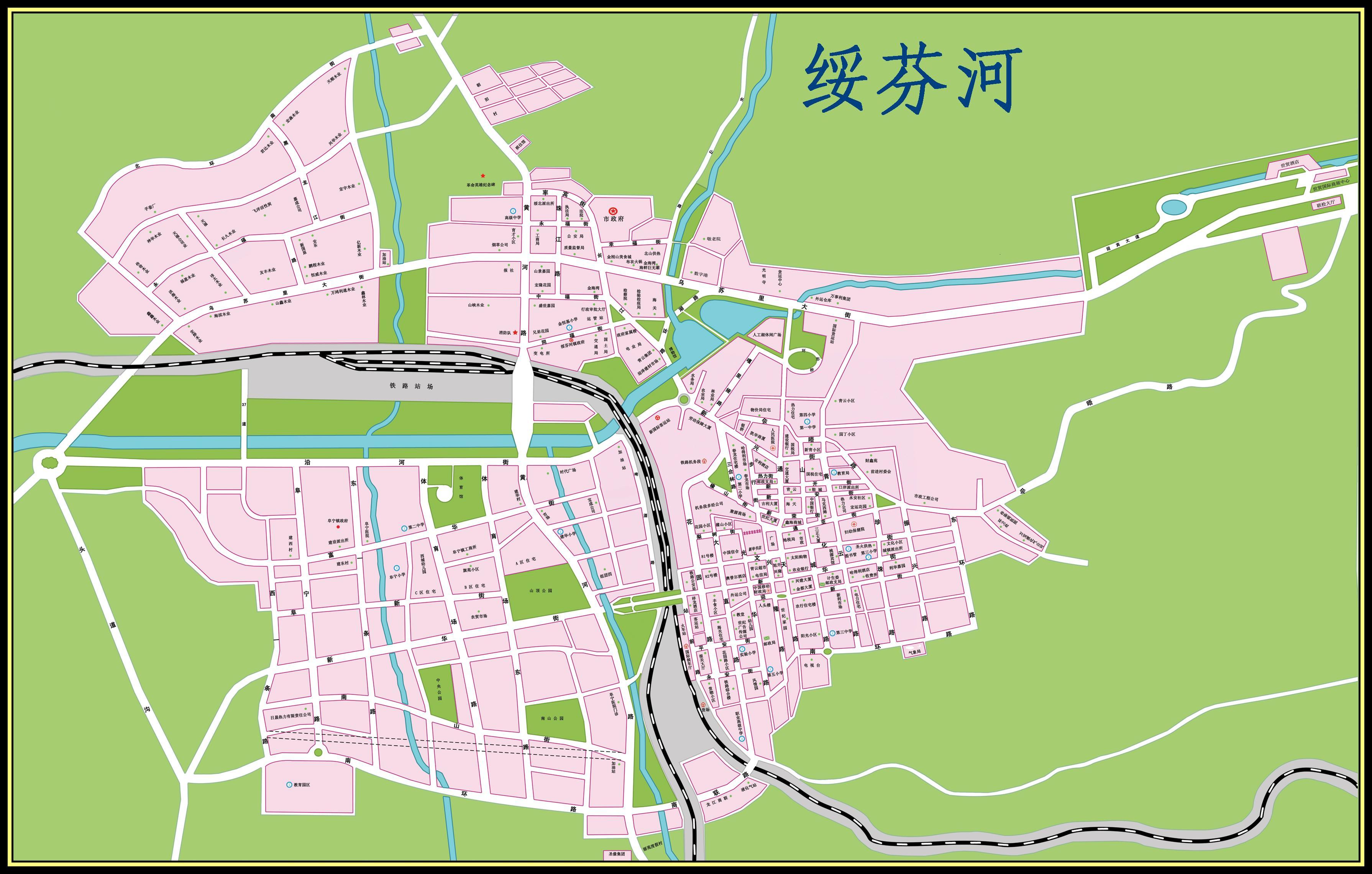 绥芬河城区地图