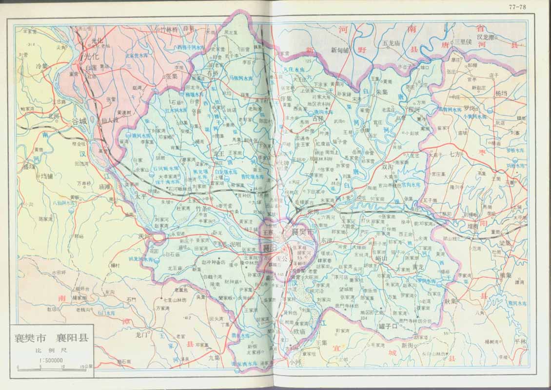 沙市市与老宜昌市,老襄樊市的狭域市地图图片