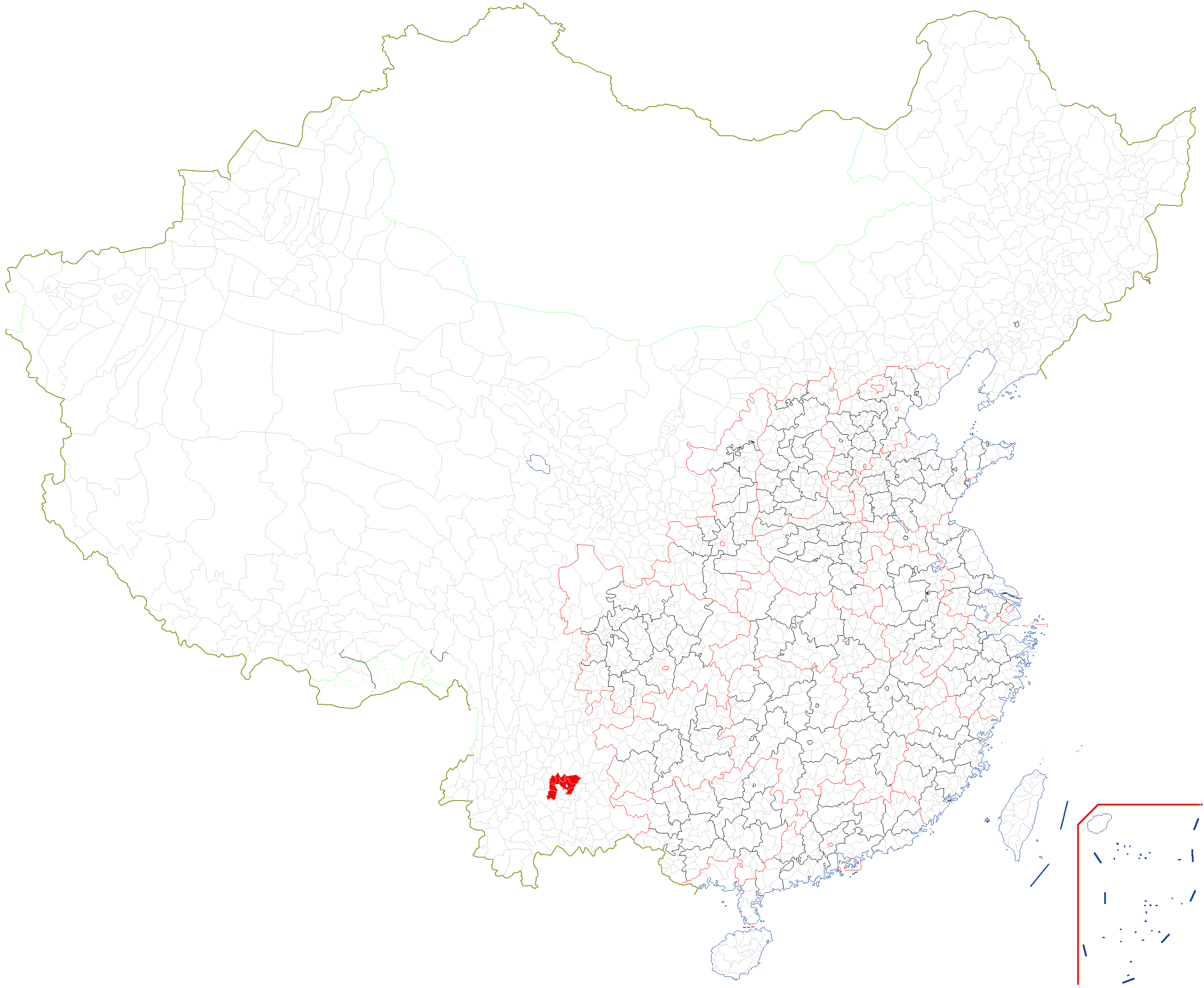 滇二省) 然而图中的比例实在相差太远了(特别是陕西安康,湖北十堰一带图片