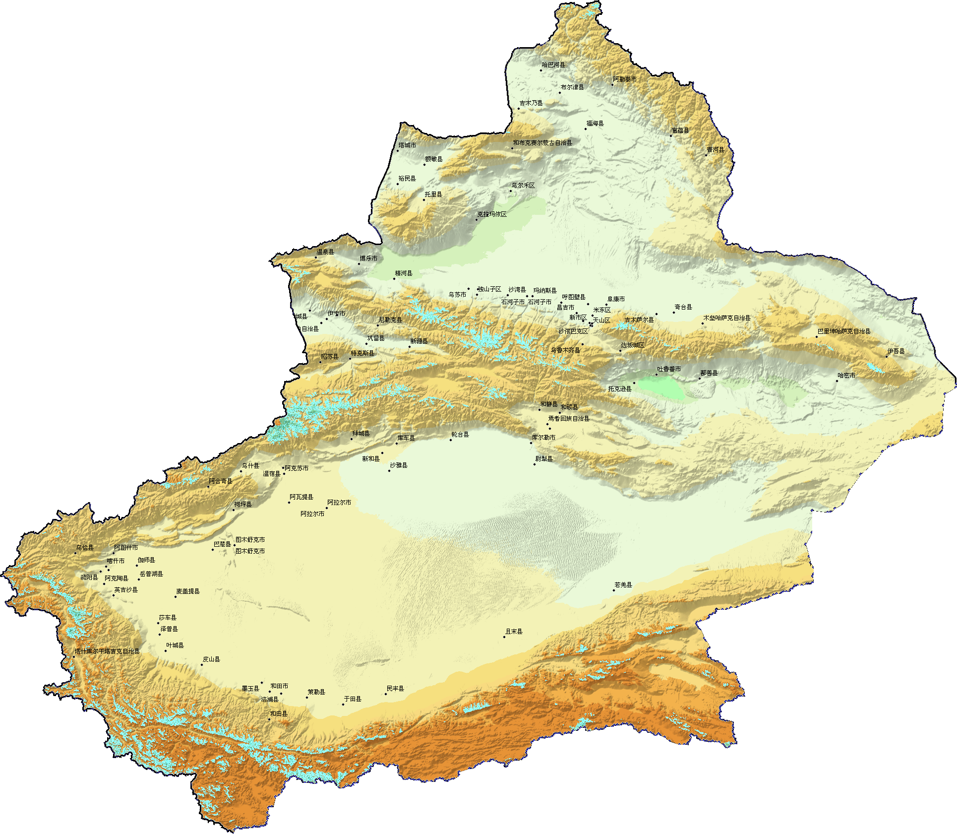 高清新疆地图