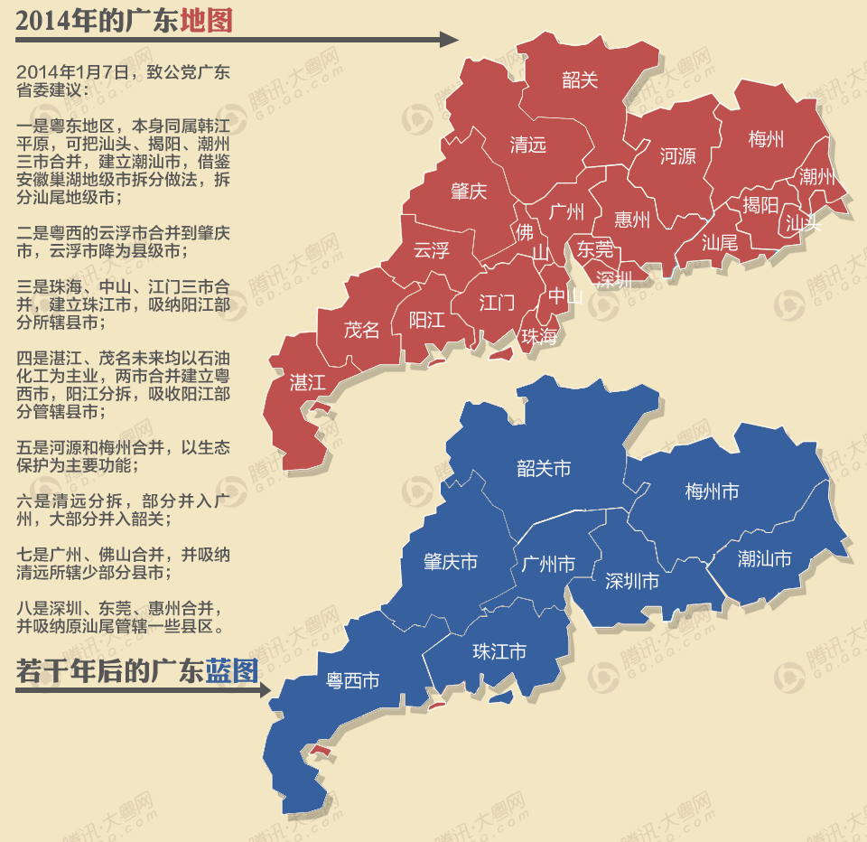 致公党广东省委建议调整广东省行政区划(2014)